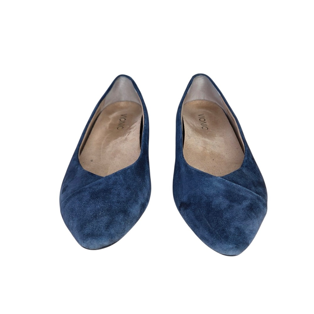Vionic Caballo Navy Blue Suede Pointed Toe Ballet Flats Womens 8.5 - Picture 2 of 6